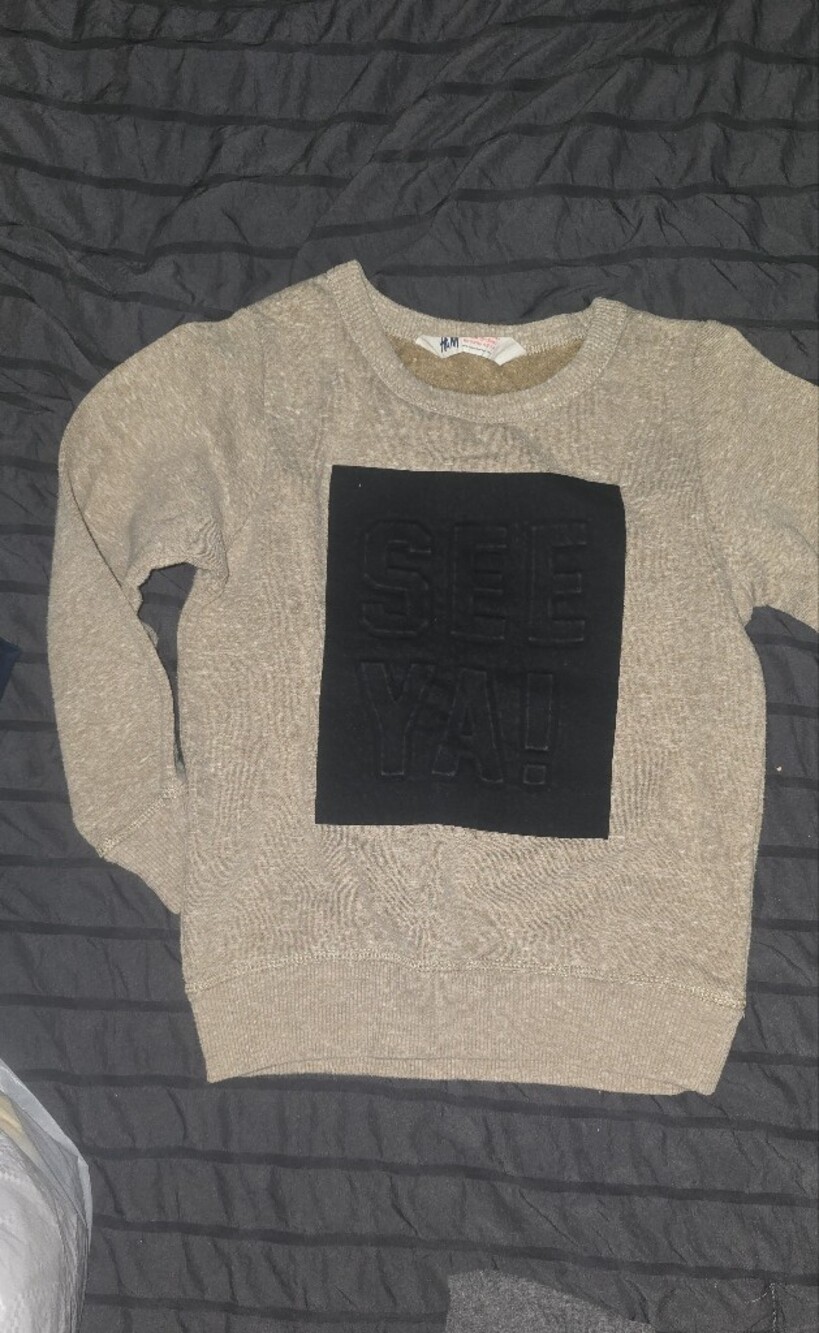 H&M Tan and Black Colorblock Sweatshirt